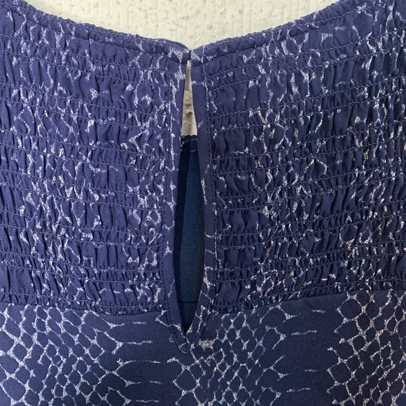 Joie Snake Print Smoked Navy Blue Sleeveless Silk Mini Dress size Medium - Picture 7 of 9